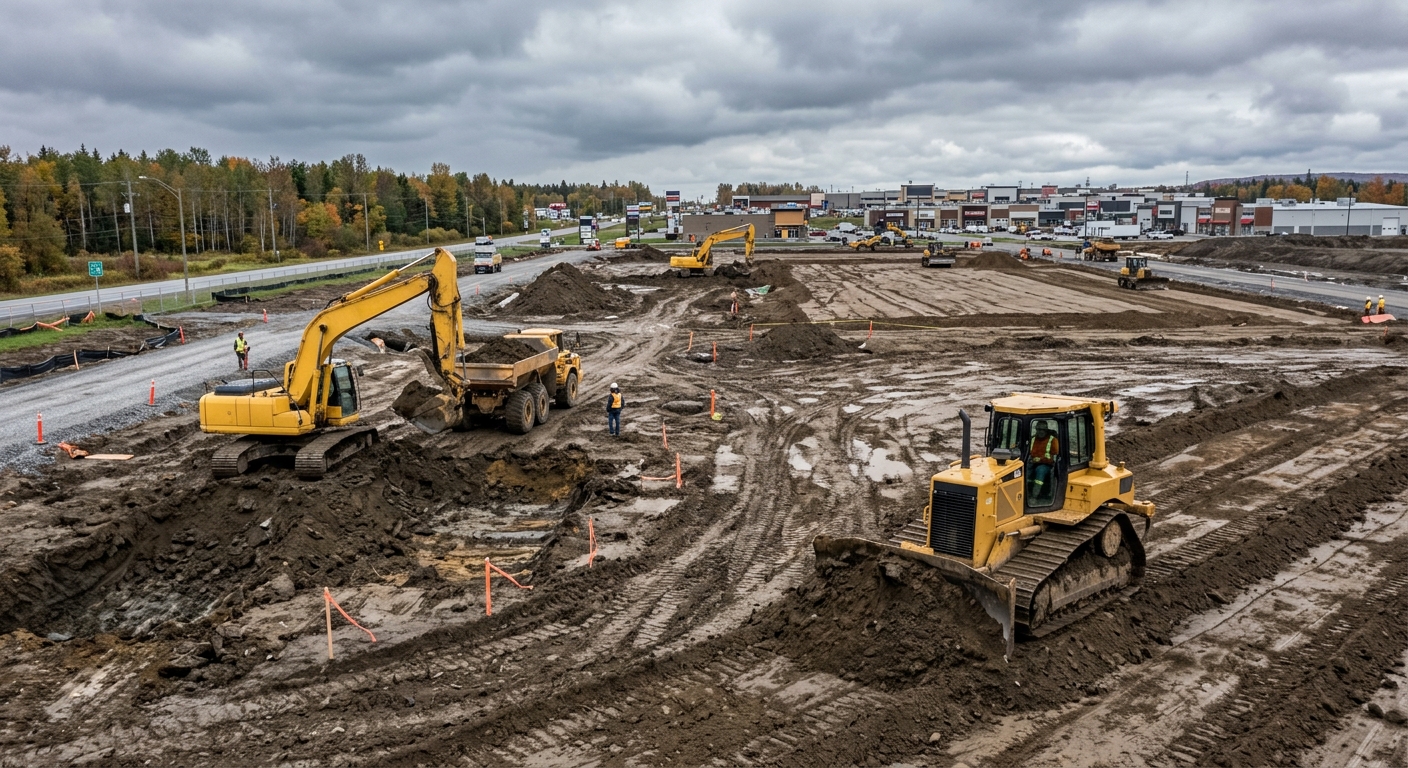 Terrassement résidentiel — nivellement de terrain à Laval